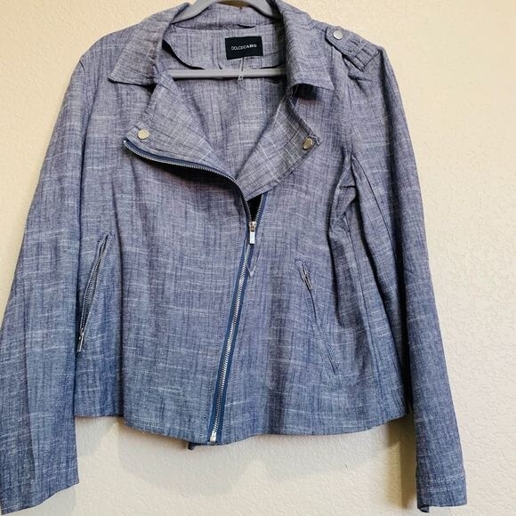 Dolce cabo light blue cardigan jacket light long sleeve  zipper jacket size M - Picture 1 of 11